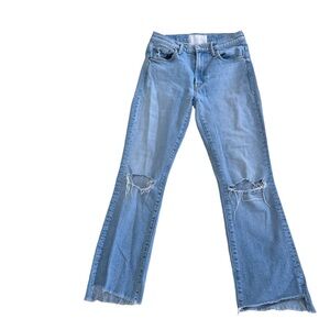 MOTHER Superior Blue Denim 
Step Hem